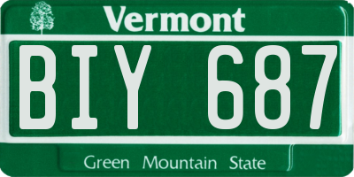 VT license plate BIY687