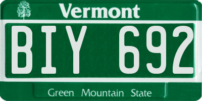 VT license plate BIY692