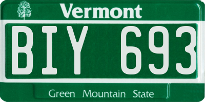 VT license plate BIY693