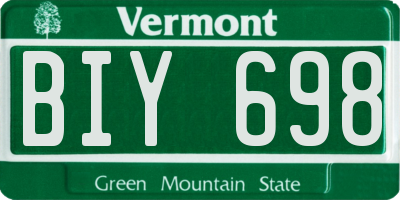 VT license plate BIY698