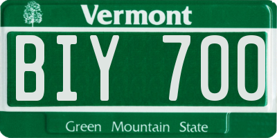 VT license plate BIY700