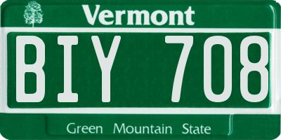 VT license plate BIY708