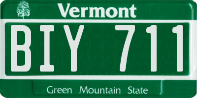 VT license plate BIY711