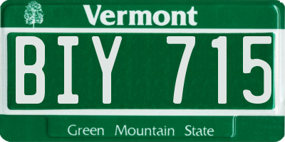 VT license plate BIY715