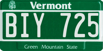 VT license plate BIY725