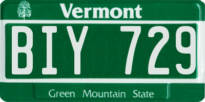 VT license plate BIY729
