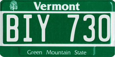 VT license plate BIY730