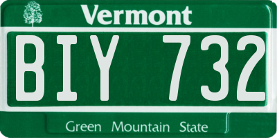 VT license plate BIY732