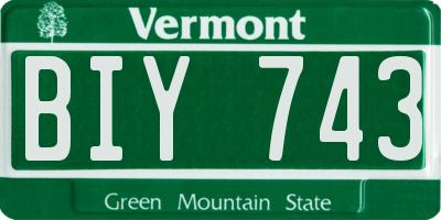 VT license plate BIY743