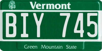 VT license plate BIY745