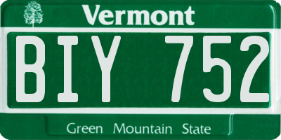 VT license plate BIY752