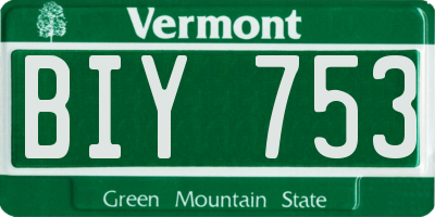 VT license plate BIY753