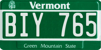 VT license plate BIY765