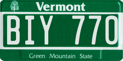 VT license plate BIY770