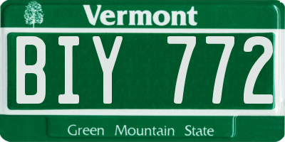 VT license plate BIY772