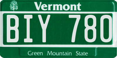 VT license plate BIY780