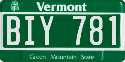 VT license plate BIY781