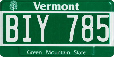 VT license plate BIY785