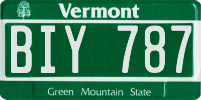 VT license plate BIY787