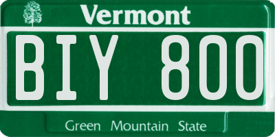 VT license plate BIY800