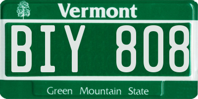 VT license plate BIY808