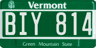 VT license plate BIY814