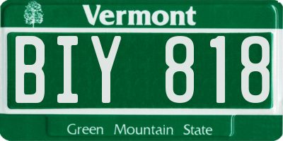 VT license plate BIY818