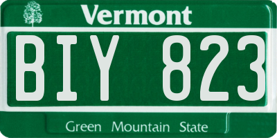 VT license plate BIY823