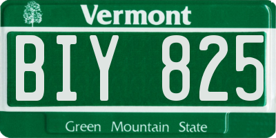 VT license plate BIY825