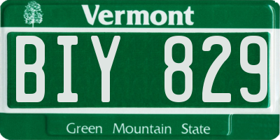 VT license plate BIY829