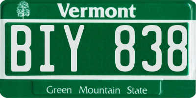VT license plate BIY838