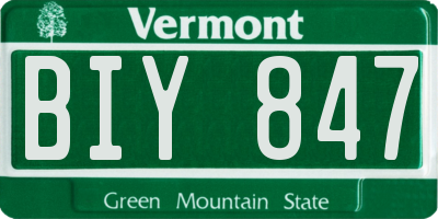 VT license plate BIY847