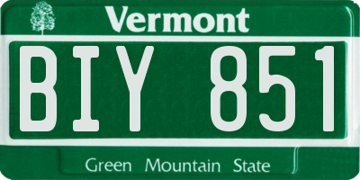 VT license plate BIY851