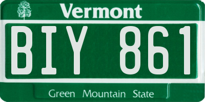 VT license plate BIY861