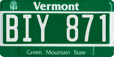 VT license plate BIY871