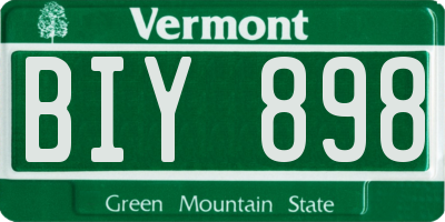 VT license plate BIY898