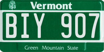 VT license plate BIY907