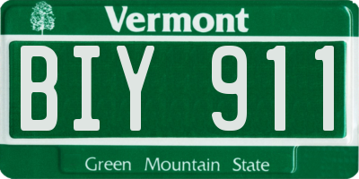 VT license plate BIY911