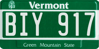 VT license plate BIY917