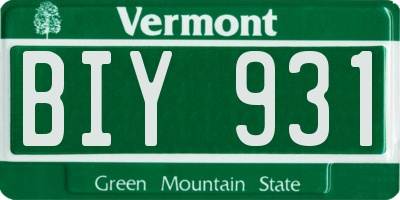 VT license plate BIY931