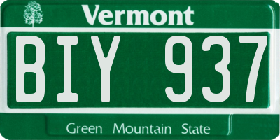 VT license plate BIY937