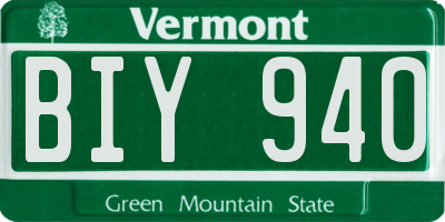 VT license plate BIY940