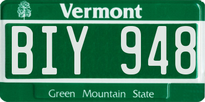VT license plate BIY948