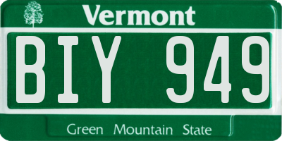 VT license plate BIY949