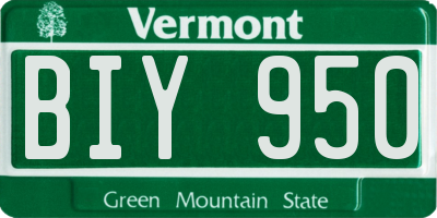 VT license plate BIY950