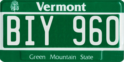 VT license plate BIY960