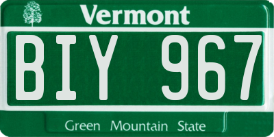 VT license plate BIY967