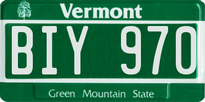 VT license plate BIY970
