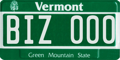 VT license plate BIZ000