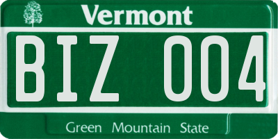 VT license plate BIZ004